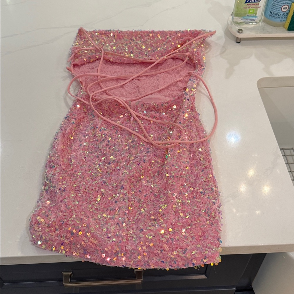 Lucy in The Sky Pink Sequin Dress